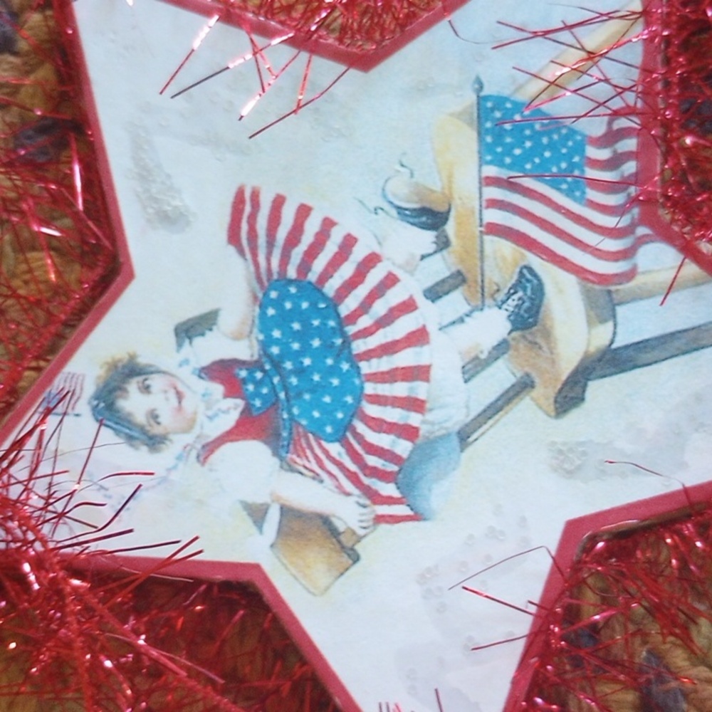 Bethany Lowe Patriotic Stars on Red Tinsel - Picture 8 of 9